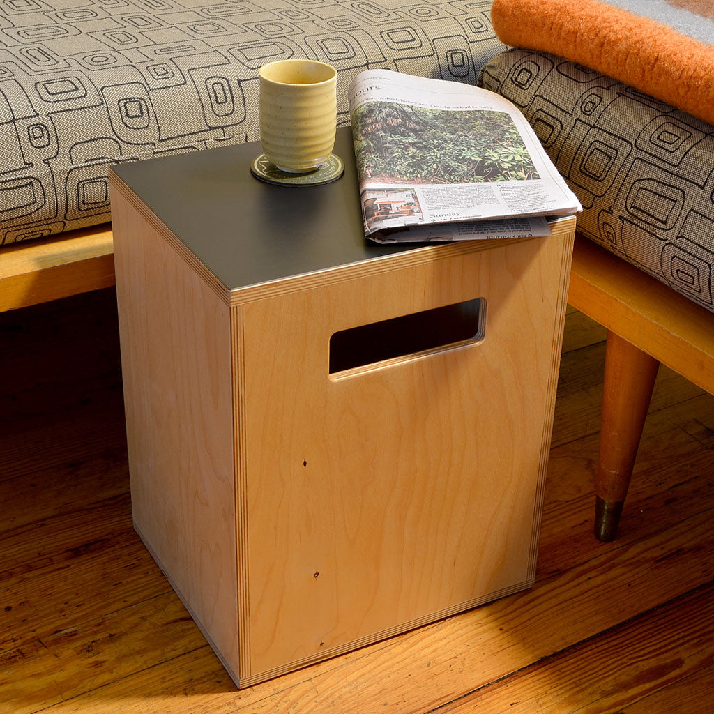 Modern Side Table / Black Formica Top