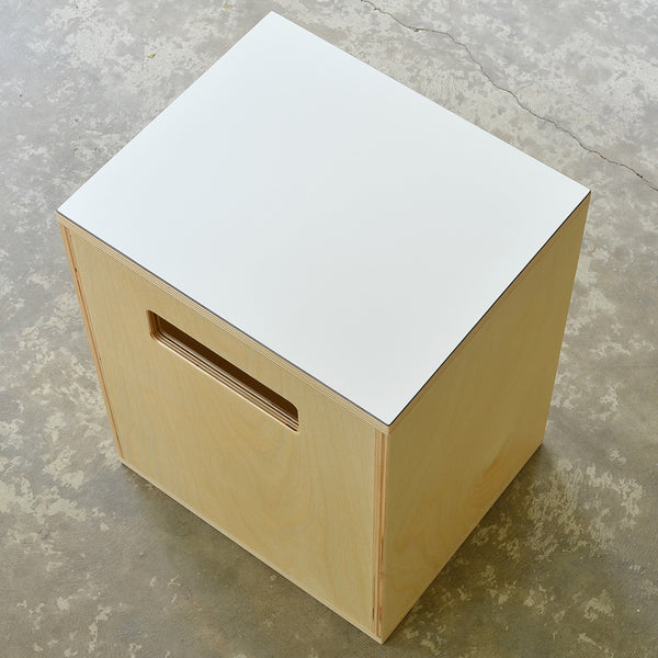 Modern Side Table / White Formica Top